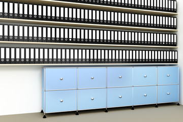 Archives, records storage, 3d illustration