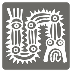 monochrome icon with American Indians art and ethnic ornaments for your design