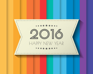 Happy new 2016 year. Greetings card. Colorful design. Vector ill