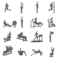 Fototapeta na wymiar Gym Workout People Flat