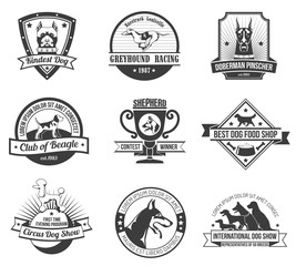 Dogs emblem set