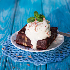 Chocolate nut brownie cake