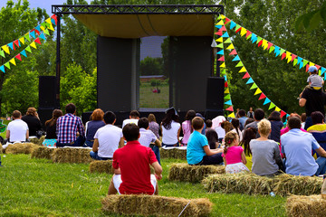 Outdoor cinema in park