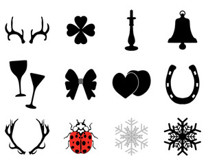 Set of icons for celebration, vector