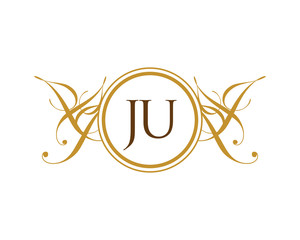 JU Luxury Ornament Initial Logo