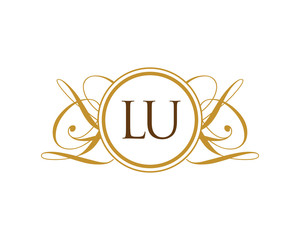 LU Luxury Ornament Initial Logo