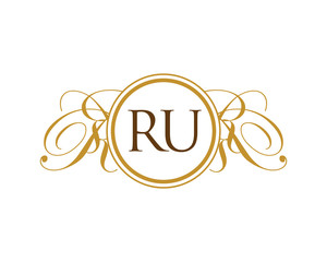 RU Luxury Ornament Initial Logo