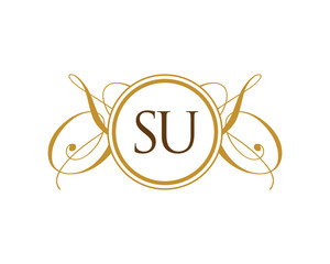 SU Luxury Ornament Initial Logo