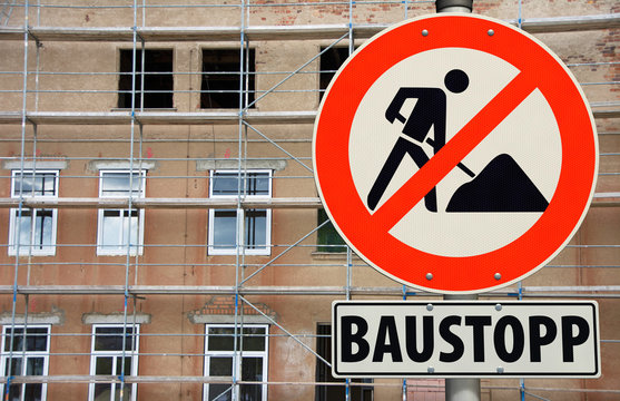 Schild Baustopp