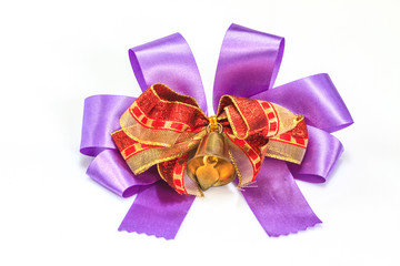 bell and ribbon with bow isolated