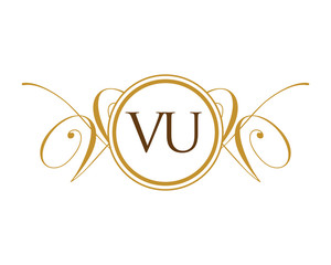 VU Luxury Ornament Initial Logo