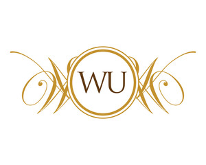 WU Luxury Ornament Initial Logo