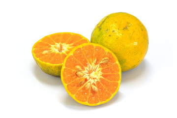 Oranges fruit sliced isolated