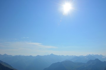 The sun over the mountains