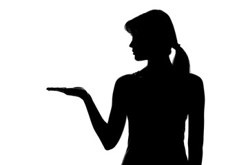 silhouette of a female figure on a white background