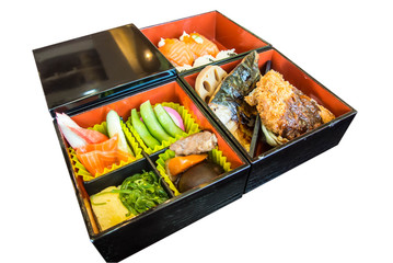 japanese bento set on tray