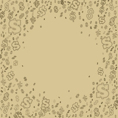 Dollar sign. Money background. Dollar Sign abstract background. Empty space leaves room for design elements or text. Vector Illustration. Line art