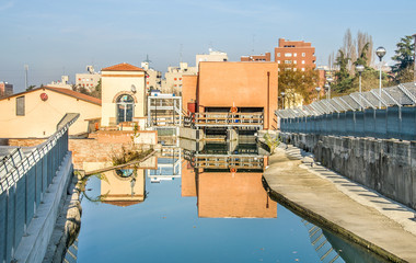 Fototapeta na wymiar Bologna, Italy - the lock of the Reno river