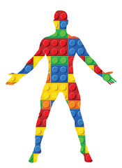 human body - seamless vector pattern of plastic parts