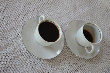 coffee, cup, tablecloth