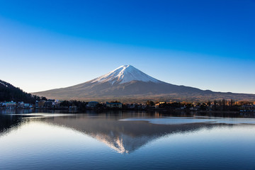 河口湖から眺める富士山