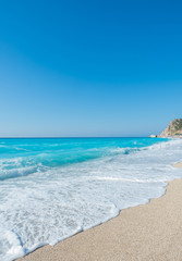 Fototapeta na wymiar Kathisma Beach, Lefkada Island in Ionian Sea