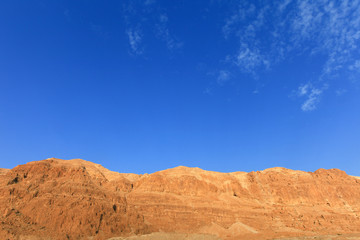 Fototapeta na wymiar Desert mountains with blue sky