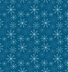 blue snowflakes on dark background seamless
