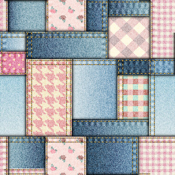 pink patchwork pattern