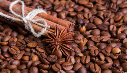 roasted coffee beans, can be used as a background