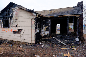 Obraz na płótnie Canvas House Burned in Major Fire