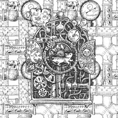 steampunk mechanism  sketch
