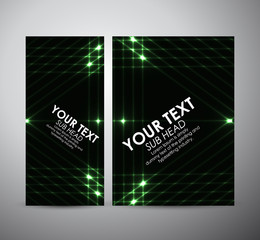 Abstract green triangle shining pattern. Brochure business design template or roll up. Vector illustration