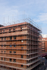 residential bulding scaffolding construction background