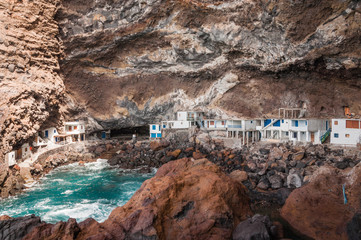 Houses in a natural cave, Poris de la Candelaria, La Palma, Spain © majonit