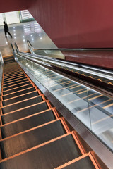 Escalator to underground shopping mall.