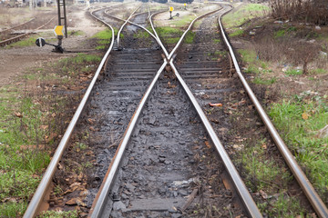 Fototapeta premium railway tracks leading to different ways