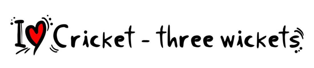 Fototapeta premium Cricket three wickets love