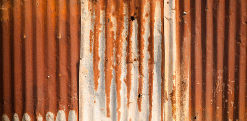 Rusty zinc plate wall for background