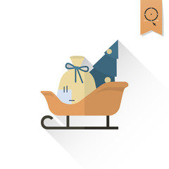 Christmas Sleigh. Retro Color