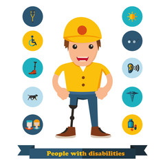 flat icons people with disabilities