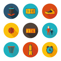 Fototapeta premium basketball flat icons