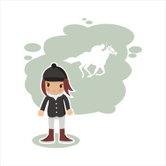 girl rider in vector format
