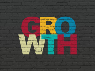 Business concept: Growth on wall background