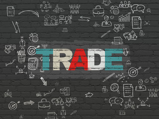 Finance concept: Trade on wall background