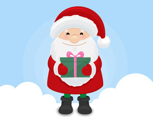 Vector Santa Claus with a Present