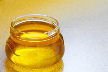 Jar of organic floral honey