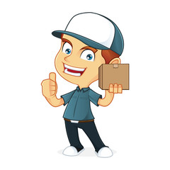 Cartoon illustration of a delivery man