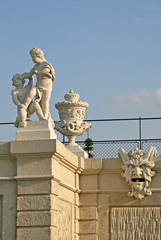 VIENNA, AUSTRIA - APRIL 22, 2010: Statues in Belvedere Palace garden in Vienna, Austria