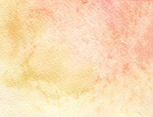 watercolor light tones yellow red paint on rough paper